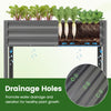 Raised garden bed with drainage holes, electro-coated metal, ideal for healthy plant growth in indoor or outdoor spaces.