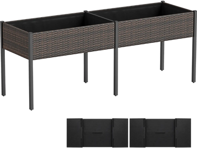 Costway Raised Garden Bed Planter Box w/ Legs Removable Liner Patio Vegetables Herbs 73980038 New