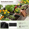 Elevated raised garden bed with removable liner, made of PE rattan, ideal for growing vegetables and herbs on patios.