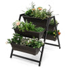 3-tier vertical raised garden bed with 5 plant boxes, made of durable PE material, ideal for space-saving gardening.