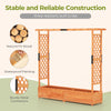 Raised garden bed with arch trellis, crafted from natural fir wood, featuring a hanging roof for climbing plants and.