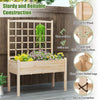 Raised garden bed with lattice trellis, made of natural fir wood, ideal for flowers and vegetables, features drainage.