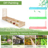 Raised garden bed with trellis in natural fir wood, ideal for diverse plants and DIY painting for garden or patio use.