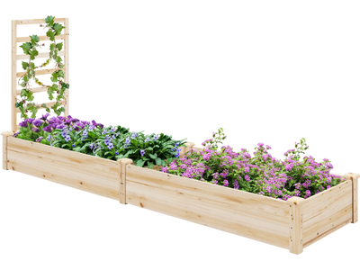 Costway Raised Garden Bed Planter Box Trellis 45972163 New