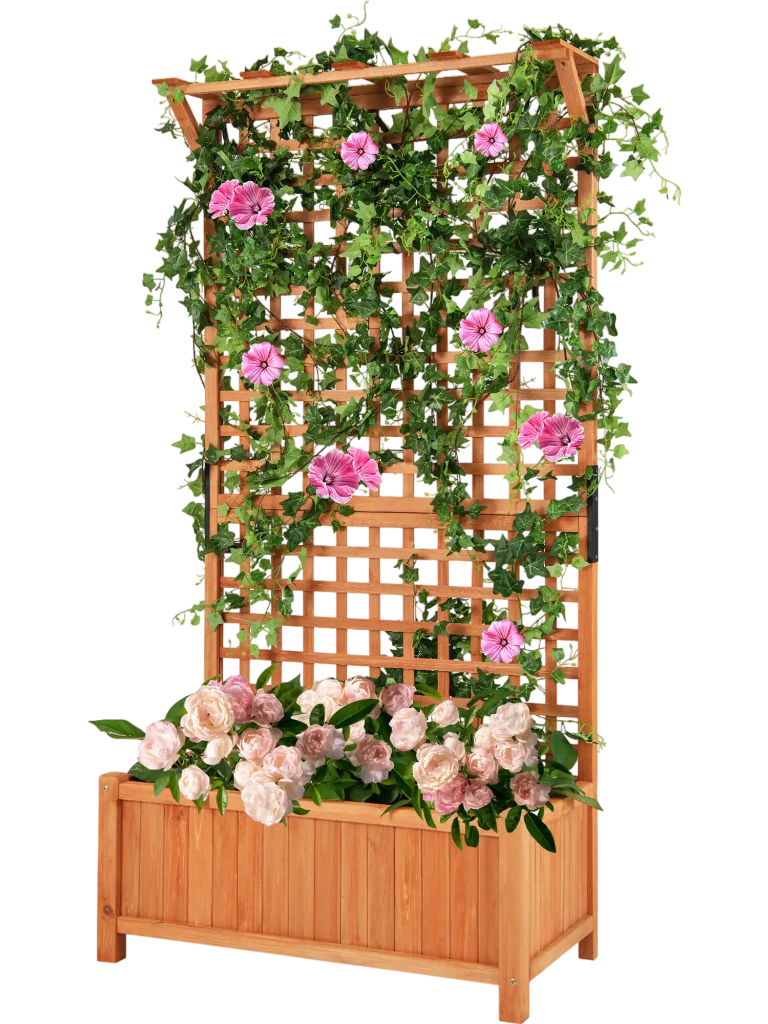 Costway Raised Garden Bed w/ Trellis Hanging Roof 21496875 New