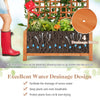Raised garden bed with trellis, featuring 4 drainage holes for optimal water drainage and plant health.