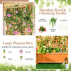 Raised garden bed with trellis and hanging roof, made of natural fir wood, ideal for climbing plants and decorations.