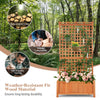 Raised garden bed with trellis and hanging roof, crafted from weather-resistant fir wood for durable outdoor use.