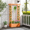 Raised garden bed with side trellis and hanging roof, crafted from fir wood, ideal for climbing plants and flowers.