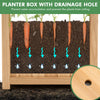 Folding square fir wood raised garden bed with drainage hole, ideal for flowers and herbs in patios or gardens.