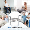 Raised toilet seat with handles and padded arms, adjustable height for seniors and limited mobility, ideal for comfort.