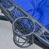 Algoma Cushioned Rattan Wicker Hanging Chair with Stand 6.5 ft New