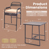 Rattan counter set featuring a polywood bar table and four stools, designed for durability and comfort in outdoor.