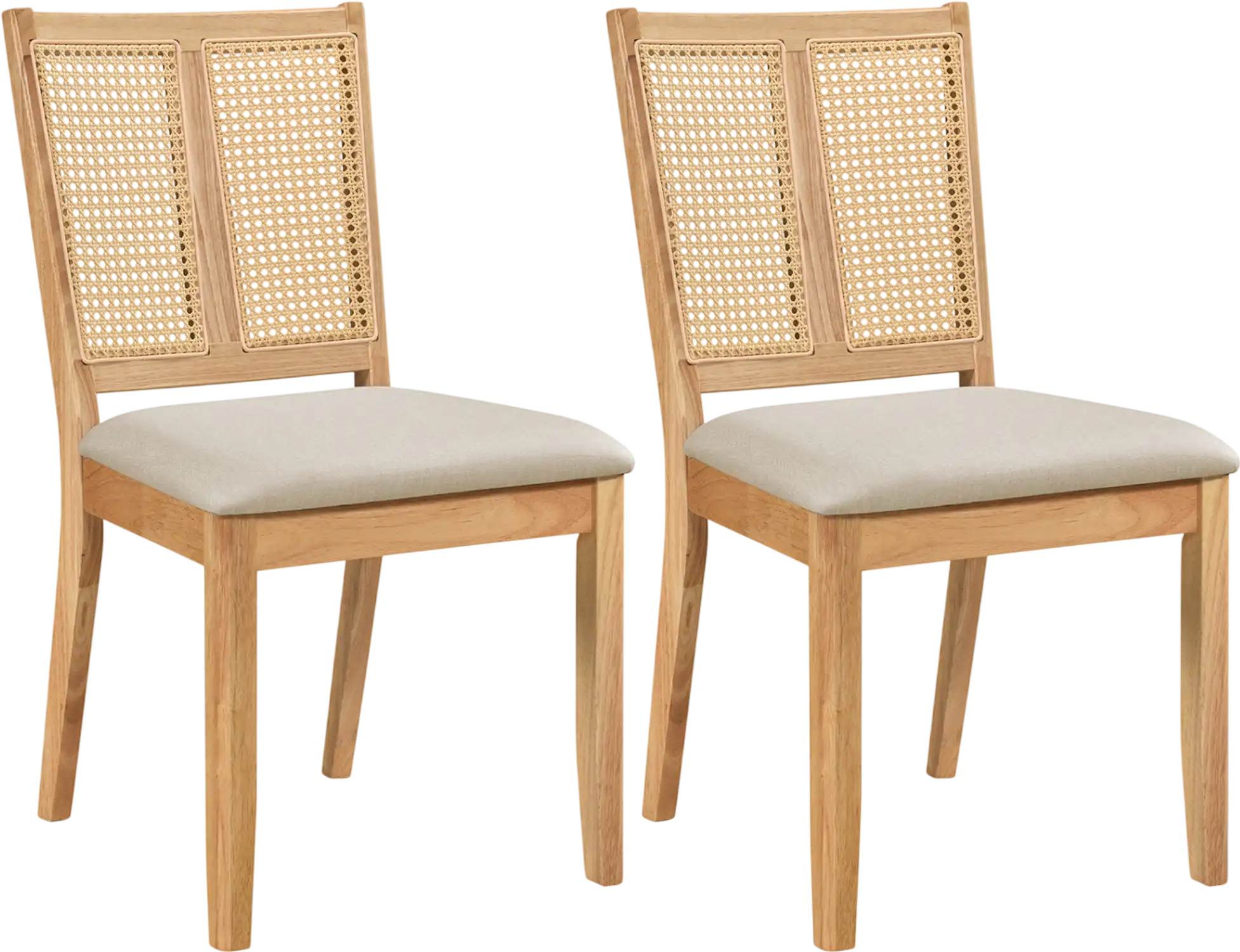 Costway Rattan Dining Chairs Set of 2 Curved Backrest Padded Seat 45444418 New