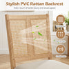 Curved backrest and padded seat of the natural Rattan dining chair set provide comfort and style for dining rooms.