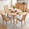 Curved backrest rattan dining chairs set of 4 with padded seats in natural wood finish for comfortable dining experiences.