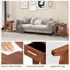 Rattan nightstand end table in walnut with drawer and storage shelf, perfect for practical home organization.