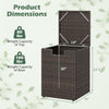 Rattan propane tank cover with flip-top lid, 20 lbs capacity, ideal for patio storage and side table use.