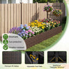 Rattan raised garden bed with trellis and two planter boxes, made of premium PE rattan for outdoor gardening use.