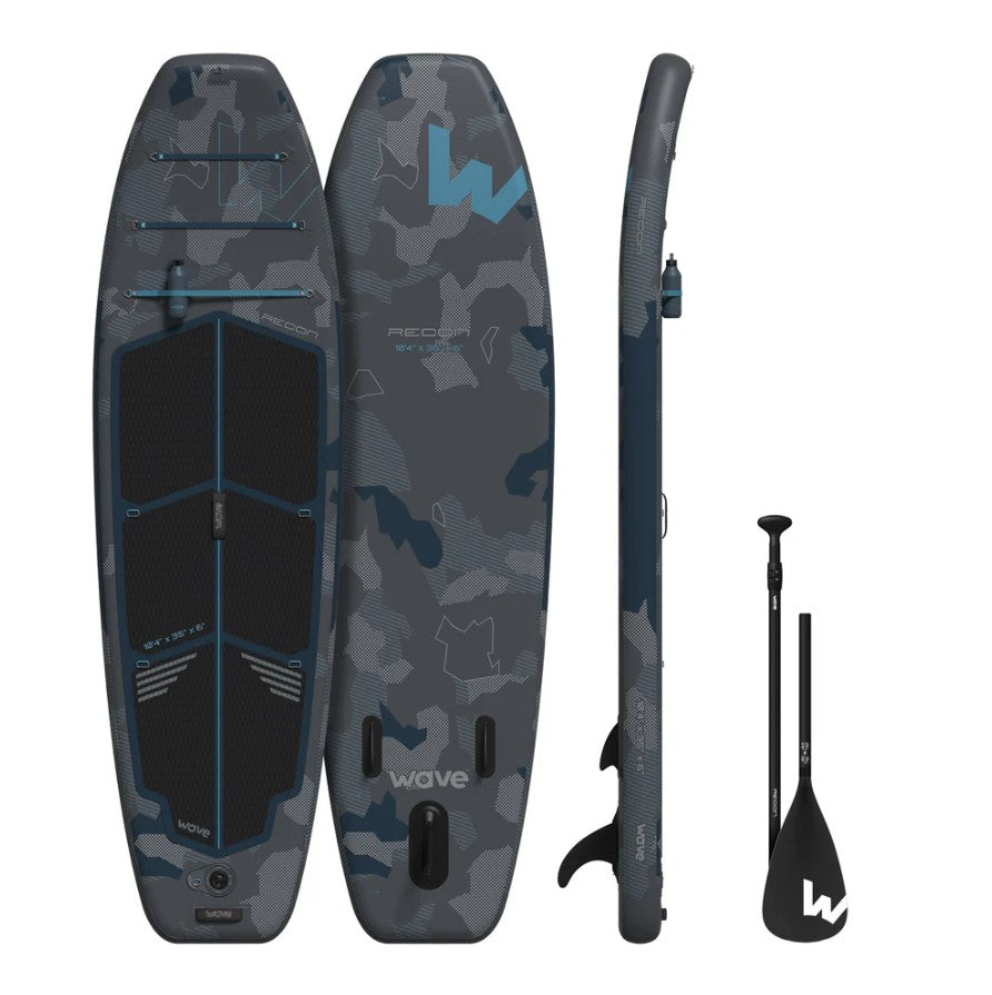 Wave Recon Inflatable Paddle Board 10'4" Camouflage iSUP for Rivers & Lakes New