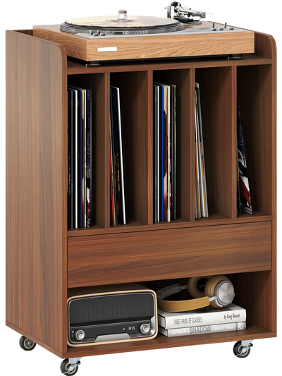 Costway Record Player Turntable Stand with Drawer Record Holder 39419619 New