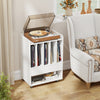Record Player Stand Turntable Stand with Drawer and Record Holder-White - Gallery View 1 of 11