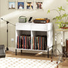 Record Player Stand with Power Outlets Double Wide Turntable Stand Vinyl Record Storage Table-White - Gallery View 1 of 10