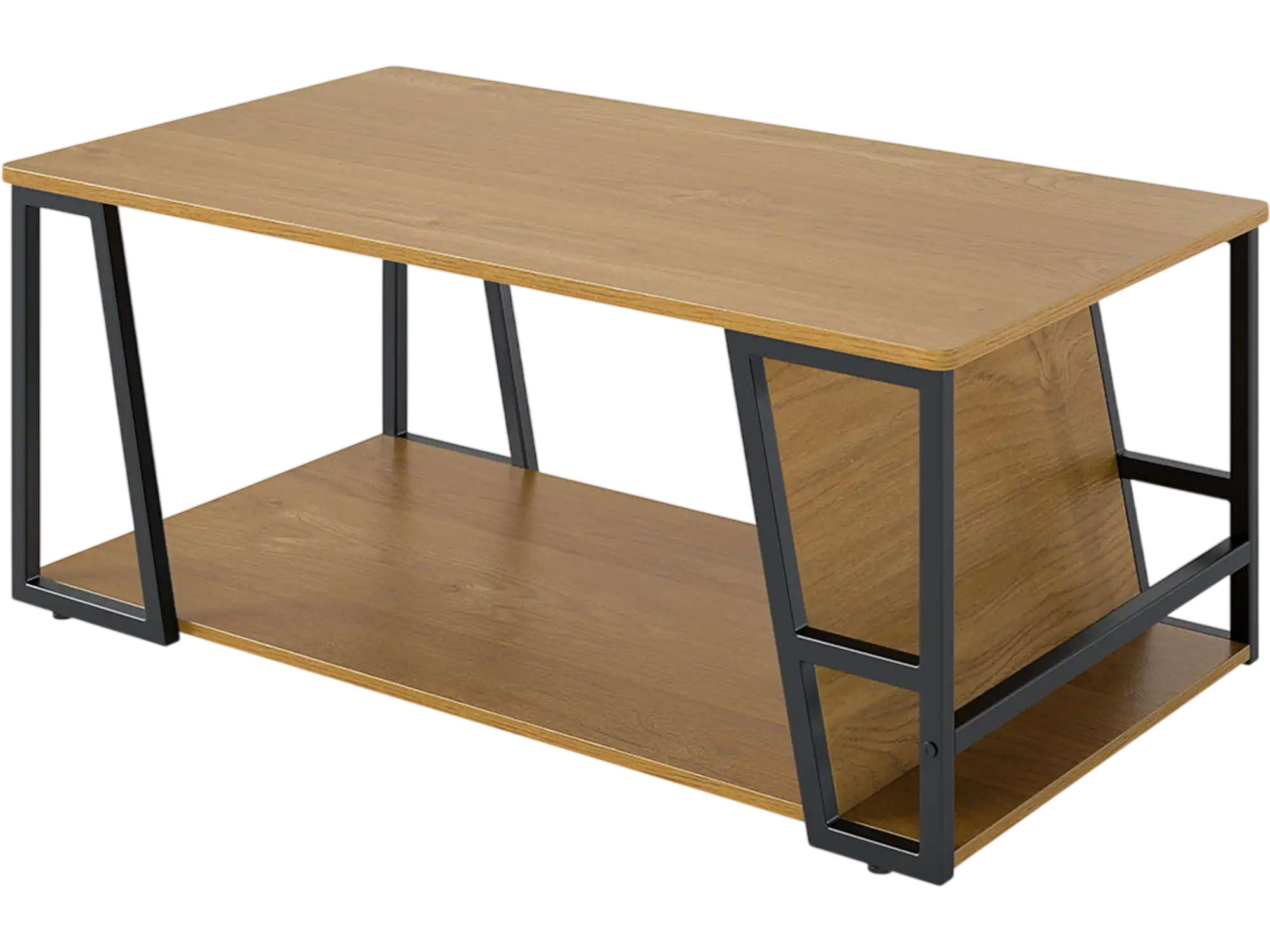 Costway Industrial 2-Tier Rectangle Coffee Table w/ Storage Shelf Compartment 29021955 New