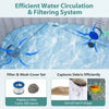 Rectangular blowup hot tub with 130 air jets, featuring efficient water filtration and a durable PVC design for 4-6.