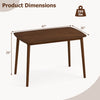 Rectangular kitchen table with a rubber wood frame, measuring 47” x 30” x 29”, suitable for dining and work projects.