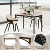 Rectangular modern dining table for 4 with grey sintered stone top and sturdy powder-coated metal legs, ideal for.