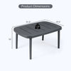 Rectangular gray patio storage side table with aluminum alloy rods, measuring 31.5" x 19.5" x 16", ideal for poolside.