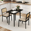Rectangular Wooden Dining Table for 2-4 34 Inch Farmhouse Solid Wood Kitchen Table-Black - Gallery View 1 of 9