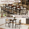 Rectangular wooden dining table for 2-4 in walnut finish, featuring solid rubber wood legs and a compact design for.
