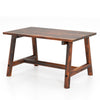 Solid wood patio table with slatted tabletop, made of pine and fir, ideal for garden or balcony use.