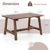 Solid wood patio table with slatted tabletop, brown finish, dimensions 35.5" x 21.5" x 19.5", ideal for garden or porch.