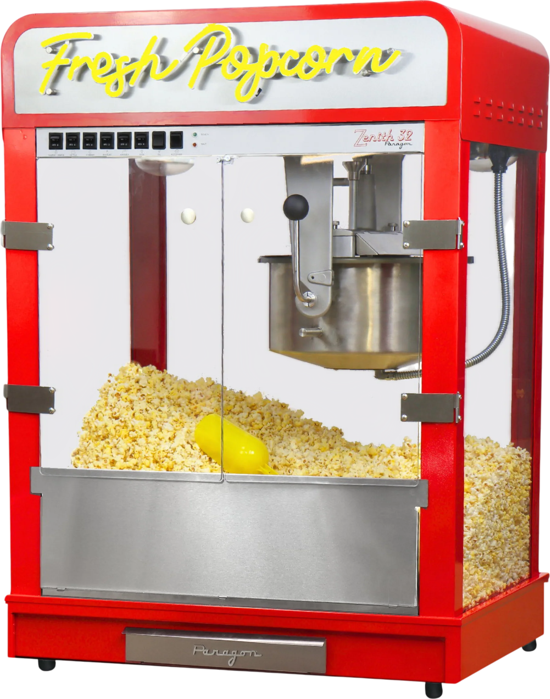 Paragon Zenith Popcorn Machine 32 Oz Kettle with LED Neon Sign 120/240V New