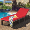 Outdoor Rattan Adjustable Cushioned Chaise-Red - Gallery View 1 of 12
