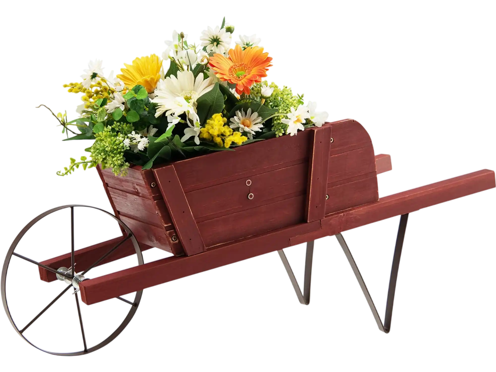 Costway Wooden Wagon Planter Garden Yard Red 35469187 New