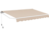 Retractable 13 × 8 feet patio awning in beige, featuring durable aluminum and adjustable angle for sun protection.