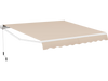 Retractable 12 x 10 feet patio awning in beige with aluminum frame, adjustable angle, ideal for sun protection.