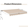 Retractable patio awning in beige, measuring 13 × 8 feet, with adjustable angle for sun protection and easy.