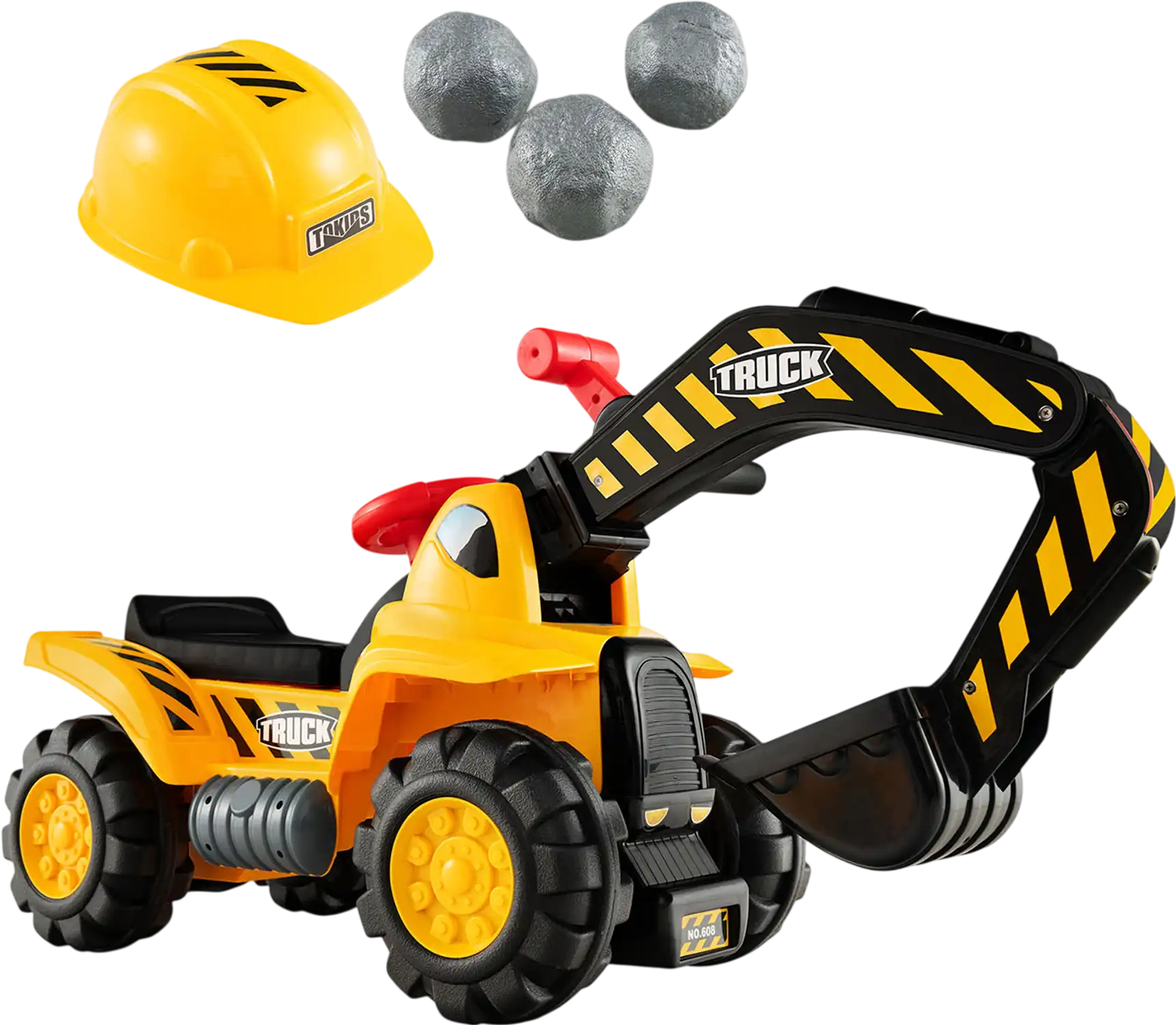 Costway Kids Ride-On Bulldozer Digger Push Car w/ Safety Helmet Working Shovel 98614370 New