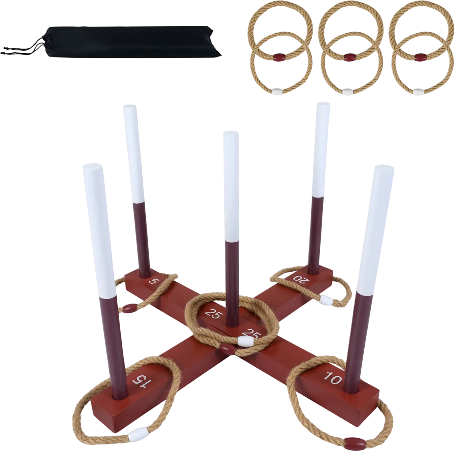 Costway Ring Toss Game Set w/ 6 Rope Rings Storage Bag 17606120 New