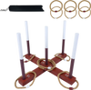 Ring toss game set with 6 rope rings, solid wood frame, and storage bag for indoor and outdoor fun.