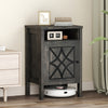 Robot Vacuum Storage Cabinet with Door and Open Shelf for Living Room Bedroom-Gray - Gallery View 1 of 10
