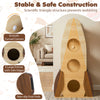 Rocket cat tree with three large entries, smooth curved corners, and non-slip foot pads for indoor cat fun.