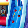 Close-up of the blue slide on the Rocket Theme Inflatable Water Slide Park, featuring durable oxford cloth and safety.