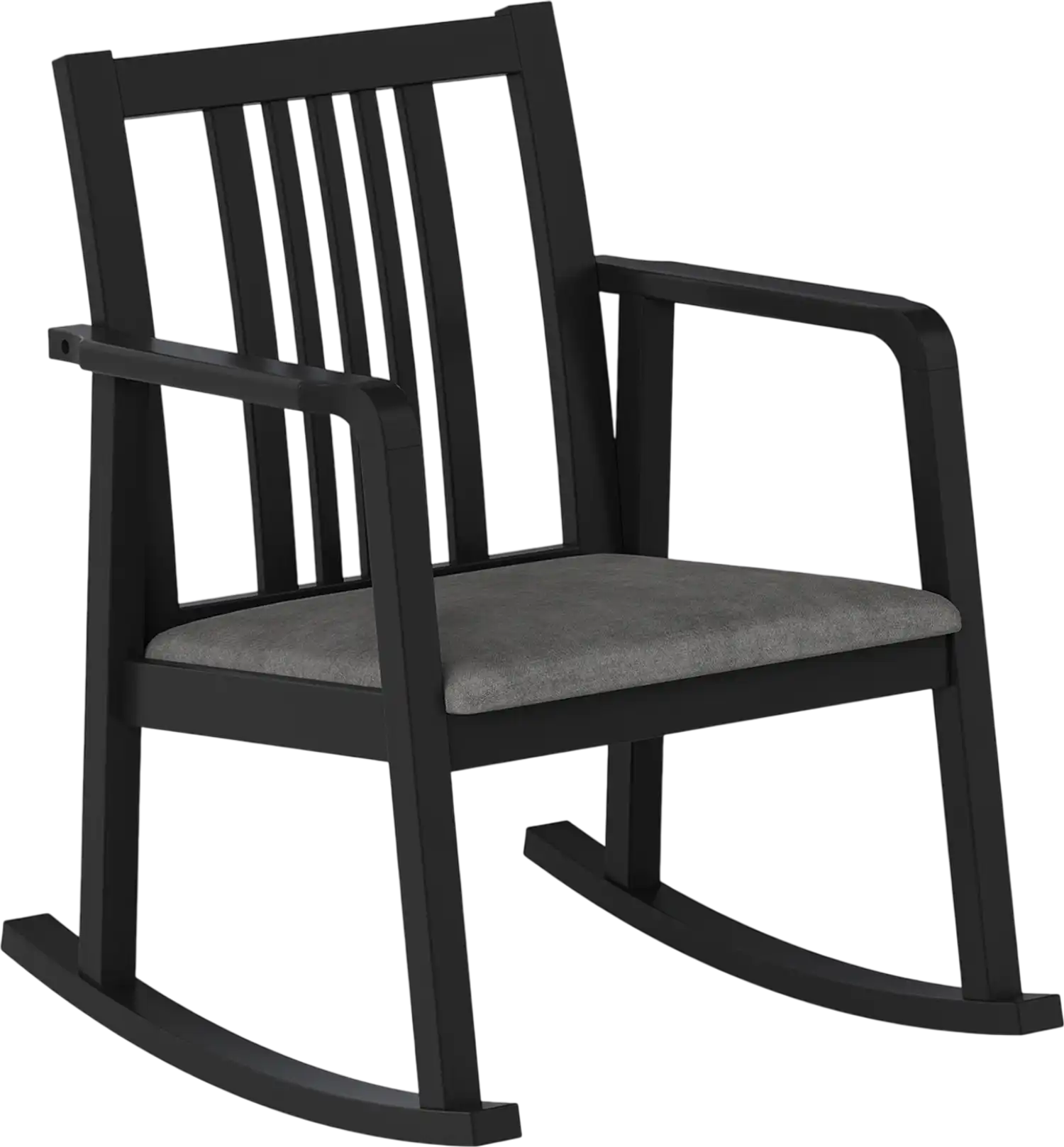 Costway Solid Wood Patio Rocking Chair Slatted Back Curved Armrests 89723564 New