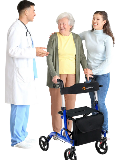 Costway Folding Aluminum Rollator Walker w/ 8